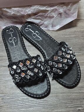 Jessica Simpson | Brennara Embelished Macramé Round Toe Sandals Sz 11 *NWT
